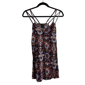 Vintage Y2K‎ Wetseal Floral Strappy V-Neck Tunic Long Tank Top Women's XS